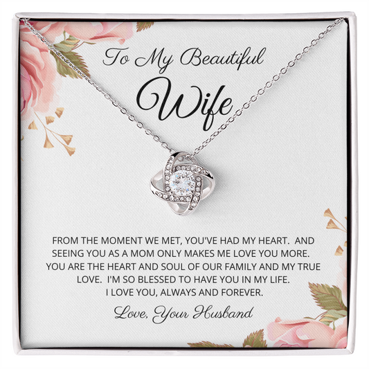 To My Beautiful Wife - Necklace - Love Your Husband - Birthday Gift for wife - Anniversary Gift for soulmate - Gift from Hubby - Gift for Spouse - Necklace Gift for newly married couple