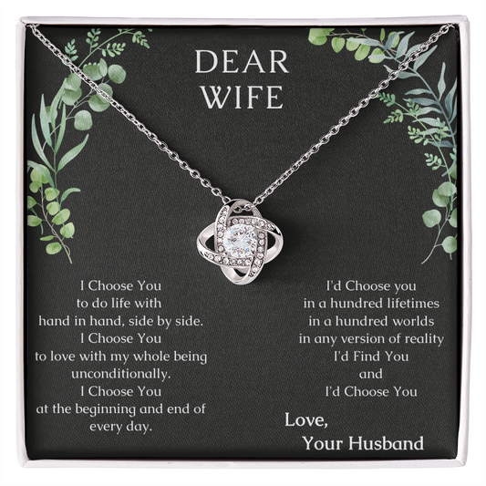 Dear Wife A special necklace to warm her heart - Love Your Husband, White Gold Pendant, Anniversary Jewelry for Her, Diamond Neckless for wife, wife gift from husband future husband, Best gift 2025