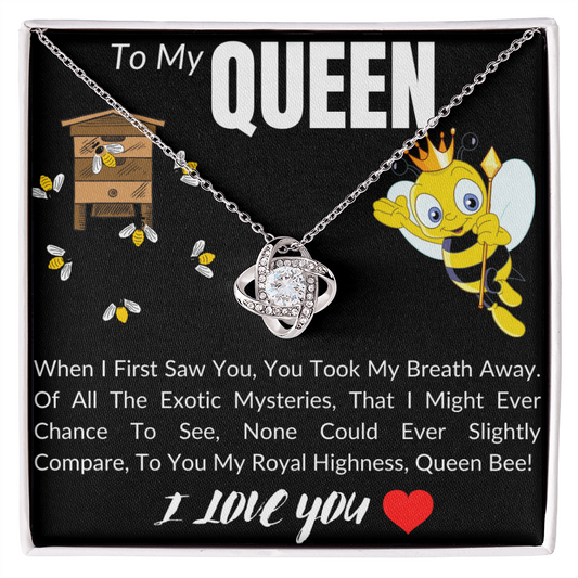 To My Queen - To My Wife Necklace Anniversary Gift For Wife - Gift For Wife - Necklace For Wife - To My Queen bee - To My Queen soulmate - Forever Love Necklace Birthday Gift For Wife - I love you