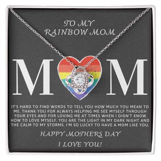 Happy Mother's Day Necklace – Best Gift for Mom, Elegant Jewelry for Mother, Keepsake Gift Idea for Mommy, Jewelry for Mom, Birthday Christmas Gifts With Heartfelt Message, To My Rainbow Mother