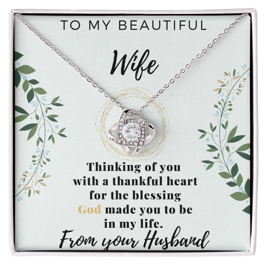 To My Wife Necklace - Valentines Day Gifts For Wife - Wife Birthday Gift - To My Wife Necklace With Message Card - wife gift from husband future husband
