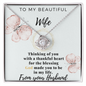 Valentines Day Gifts For Wife, Wife Birthday Gift - Anniversary Gift For Wife from Husband - White Gold Name Necklace - Anniversary Gift For Wife - White Gold Name Necklace - To My Wife Necklace With Message Card