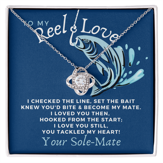 To My Beautiful Wife Necklace Boxed Jewellery - Handmade Jewellery for wife - To My Reel Love Necklace - Your Solemate - Fishing Fisherman Necklace