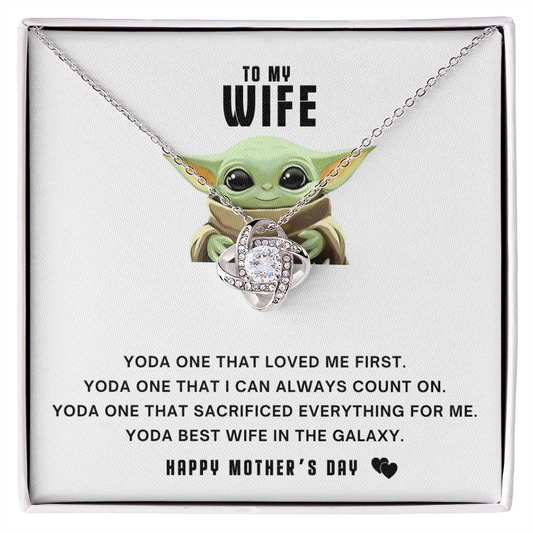 To My Wife - Yoda Best Wife In the Galaxy -  Engagement Gift - Anniversary Jewelry for Her - Best Gift for wife - Best Wife Gift - Romantic message card for her