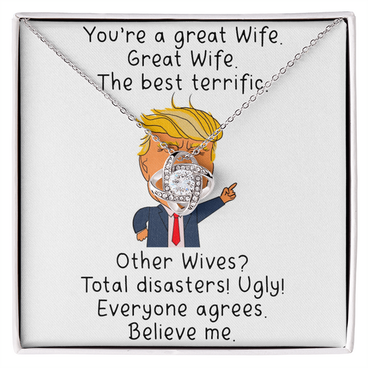 Alluring Beauty Necklace You are a great Wife The Best Terrific, White Gold Name Necklace, 14K Solid Gold Name Pendant, To My Soulmate Necklace For Women, Gift For Her, Darling Gifts, Valentines Day Gifts For Wife