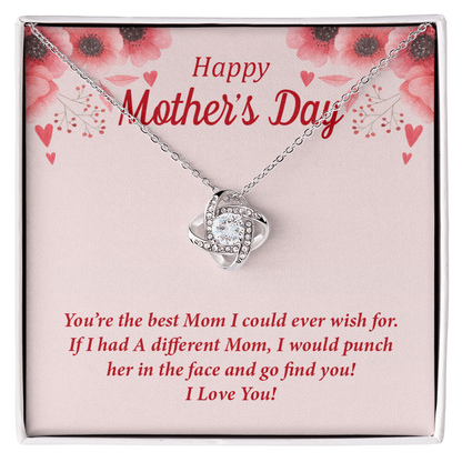 Happy Mother's Day Gift for Mom Necklace, Daughter to Mom Jewelry, Heart Necklace for Mother, Gift from Daughter or Son, Birthday Christmas Gifts With Heartfelt Message