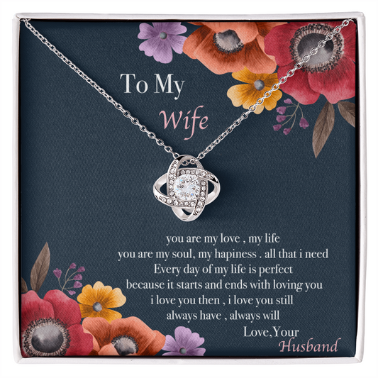 To My Wife - Necklace Gift Set - Gift For My Wife - Romantic Wife Gift - Couple Necklace Set - Friendship Necklaces - To My Wife Necklace With Message Card - Anniversary Gift For Wife
