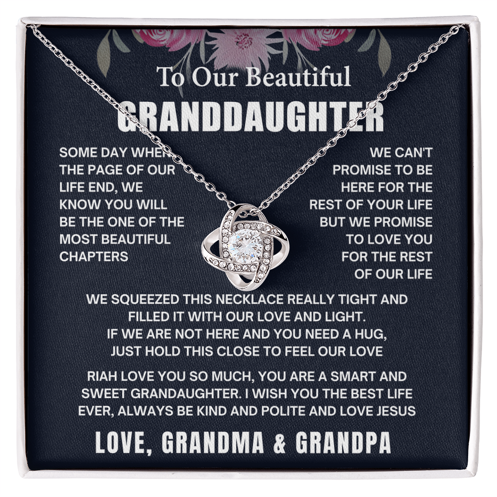 Granddaughter Necklace Gifts From Grandma Grandmother or Grandpa Grandfather To My Granddaughter Graduation Birthday Pendant Jewelry with Message Card and Gift Box, Inspirational Wedding Jewelry Keepsake Gift Ideas