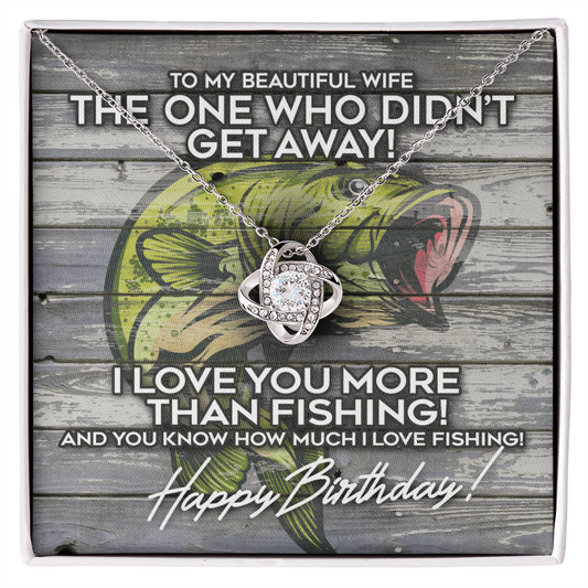 The One Who Didn't Get Away! Happy Birthday Bass - Valentines Day Gifts For Wife - Wife Birthday Gift - To My Soulmate Necklace For Women - Gifts For Her - Birthday Gifts For Wife - To My Wife Necklace - Valentines Day Gifts For Wife