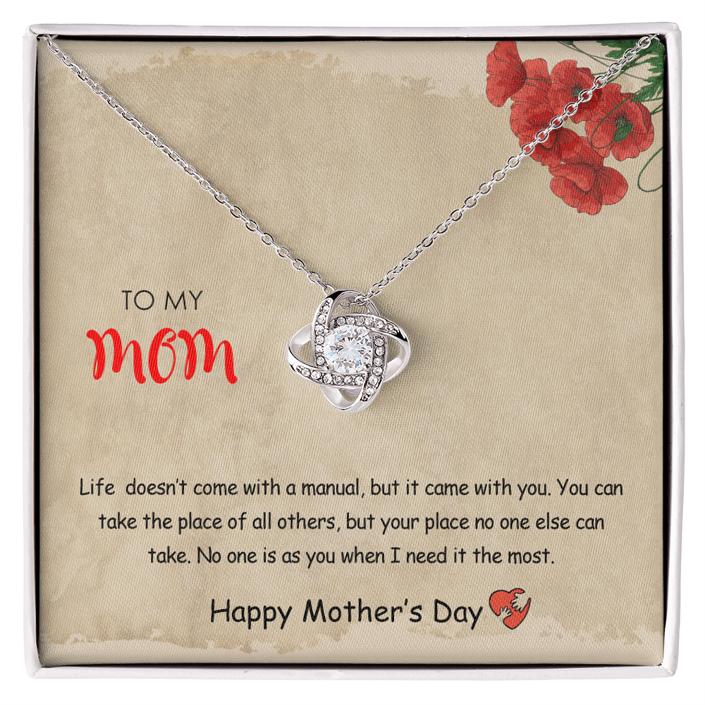 Happy Mother's Day Gift for Mom Necklace, Daughter to Mom Jewelry, Heart Necklace for Mother, Gift from Daughter or Son, Birthday Christmas Gifts With Heartfelt Message
