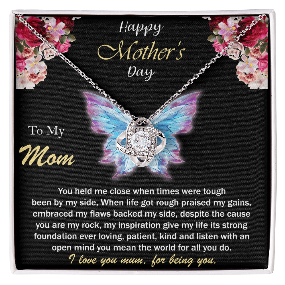 To My Loving Mom Necklace I Love You Mom Love Knot Necklace Gifts From Daughter Son Kids Mom's Birthday Gift Mother's Day Gift Jewelry with Message Card and Gift Box, Mother's Day Gift, Gifts for Women, Mom Birthday Gift Ideas