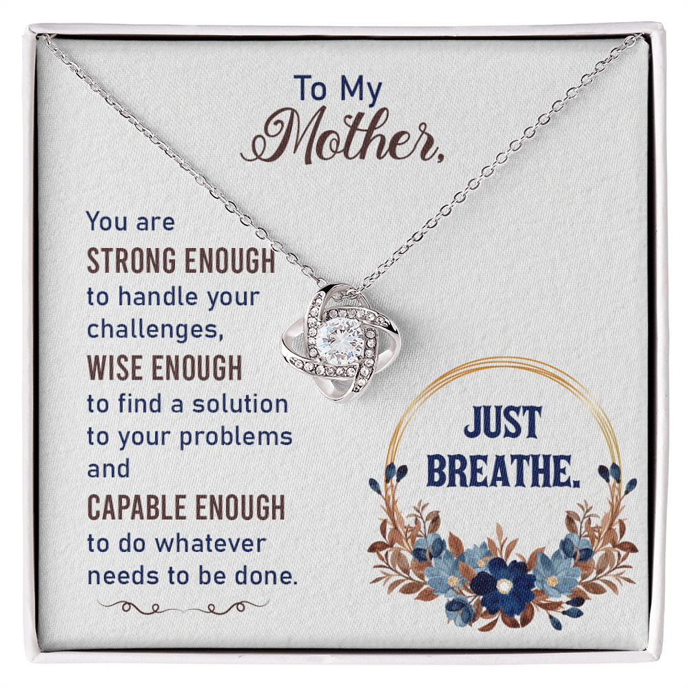 To My Mother Love Knot Necklace From Daughter Christmas Birthday Present, Mom Mothers Day Gifts I Love Mom Best Mom Ever, Motivational Card Jewelry for Her