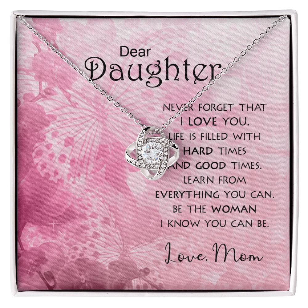 To My Daughter Meaningful Message Card Jewelry Gift for Daughter's Birthday 2026 or Graduation, Thoughtful Gifts for Her from Mom, Elegant Necklaces with Sentimental Message