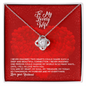 To My Lovely Wife - Forever Love Necklace - Love Your Husband - To My Wife Necklace With Message Card - wife gift from husband future husband - Love Knot