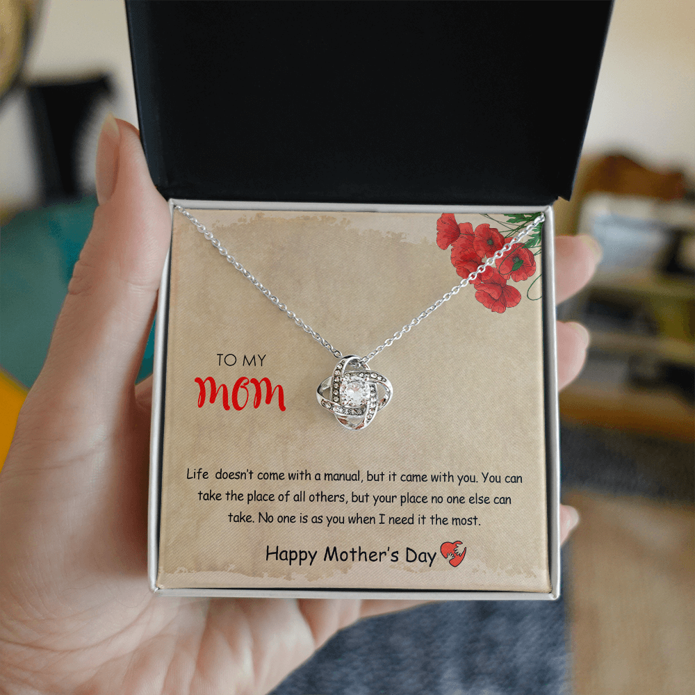 Happy Mother's Day Gift for Mom Necklace, Daughter to Mom Jewelry, Heart Necklace for Mother, Gift from Daughter or Son, Birthday Christmas Gifts With Heartfelt Message