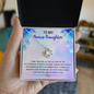 Best Gift For Bonus Daughter - Message Card With Necklace - Jewelry Gift - Christmas Gifts For Daughter From Mom - Inspirational Jewelry Gift For Daughter - Birthday Gift For Daughter - Gift From Mom