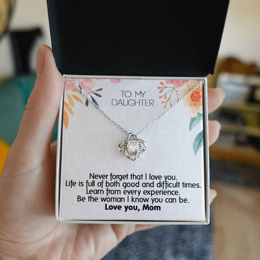 To My Daughter Meaningful Message Card Jewelry Box, Gift for Daughter's Birthday Graduation, Thoughtful for Her from Mom, Elegant Necklaces with Sentimental Message, Christmas Gift Ideas 2026