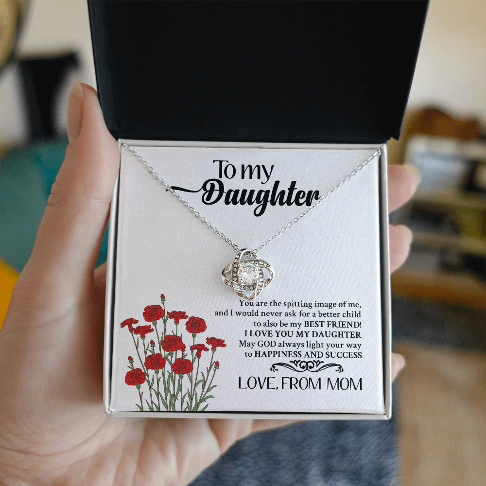 Daughter Necklace from Mom Mama Mother Valentines Birthday Gifts for Kids Girls Teen Tween Jewelry, Meaningful Message Card Jewelry Box, Gift for Daughter's Birthday Graduation 2026