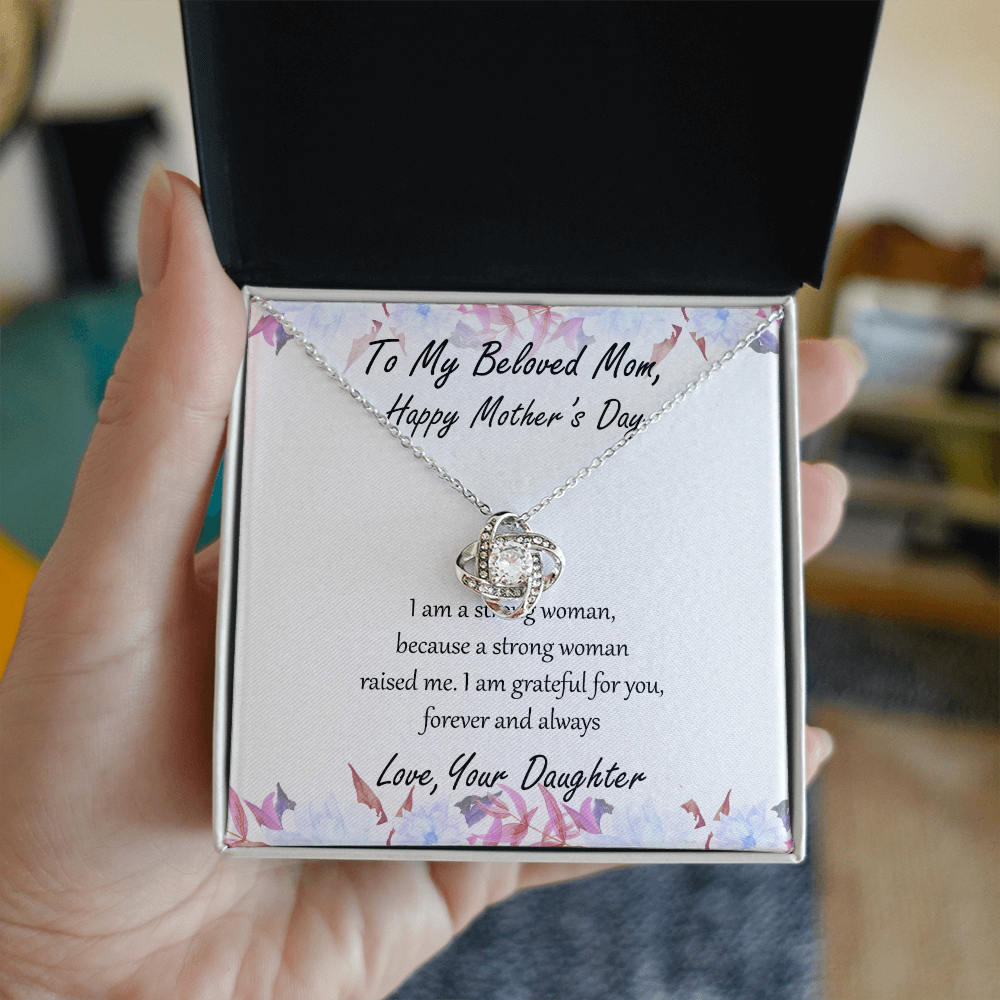 Mother's Day Necklace for Mom, Meaningful Gift for Mother from Daughter, Love Knot Necklace, Mom Jewelry Gift, To My Mom Necklace With Heartfelt Message