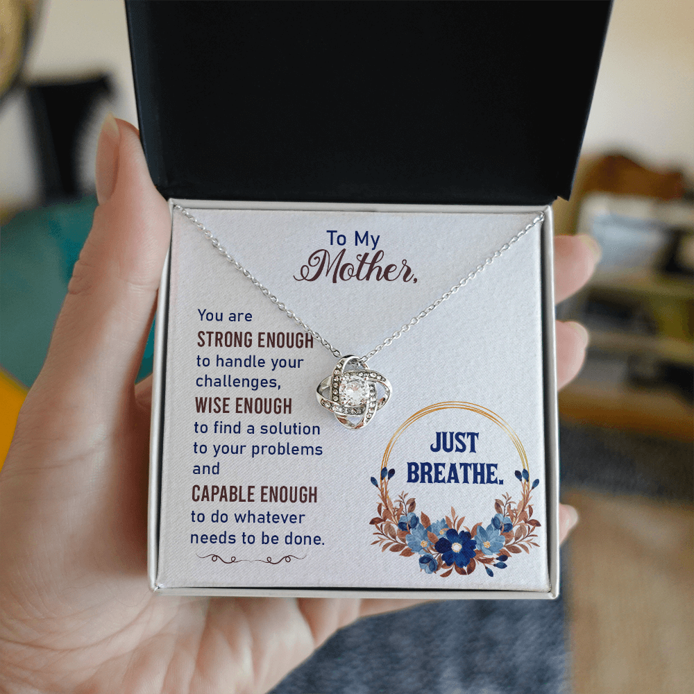 To My Mother Love Knot Necklace From Daughter Christmas Birthday Present, Mom Mothers Day Gifts I Love Mom Best Mom Ever, Motivational Card Jewelry for Her