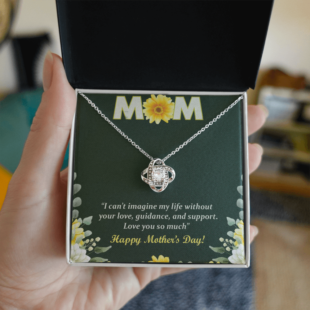 Mothers Day Necklace for Mom, Meaningful Gift for Mother from Daughter, Love Knot Necklace, Mom Jewelry Gift Happy Mother's Day 2026, To My Mom Necklace With Heartfelt Message