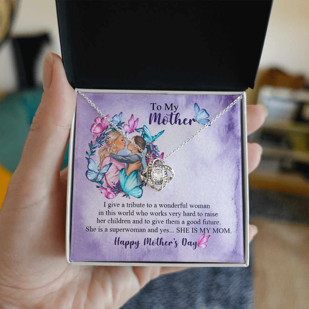 To My Mom Necklace, Happy Mother's Day 2026 Gift, Daughter Gift for Mom, Emotional Message Card Jewelry, Unique Moms Birthday Gift Ideas