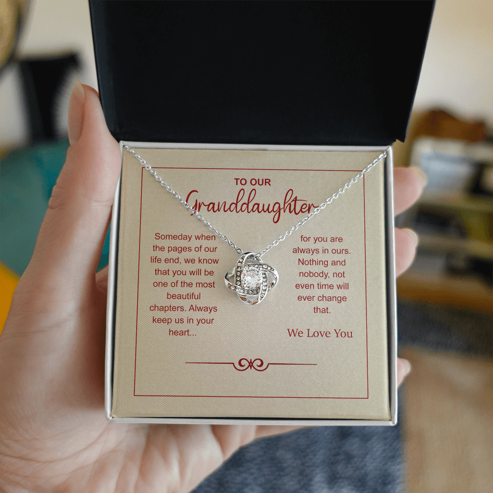 Granddaughter Gifts From Grandma and Granddaughter Birthday Message Card Necklace From Grandmother or Grandpa Jewelry Charm Present with Message Card and Gift Box, Inspirational Christmas Gifts Jewelry Necklace for Beautiful Daughter on Thanksgiving Day