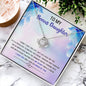 Best Gift For Bonus Daughter - Message Card With Necklace - Jewelry Gift - Christmas Gifts For Daughter From Mom - Inspirational Jewelry Gift For Daughter - Birthday Gift For Daughter - Gift From Mom