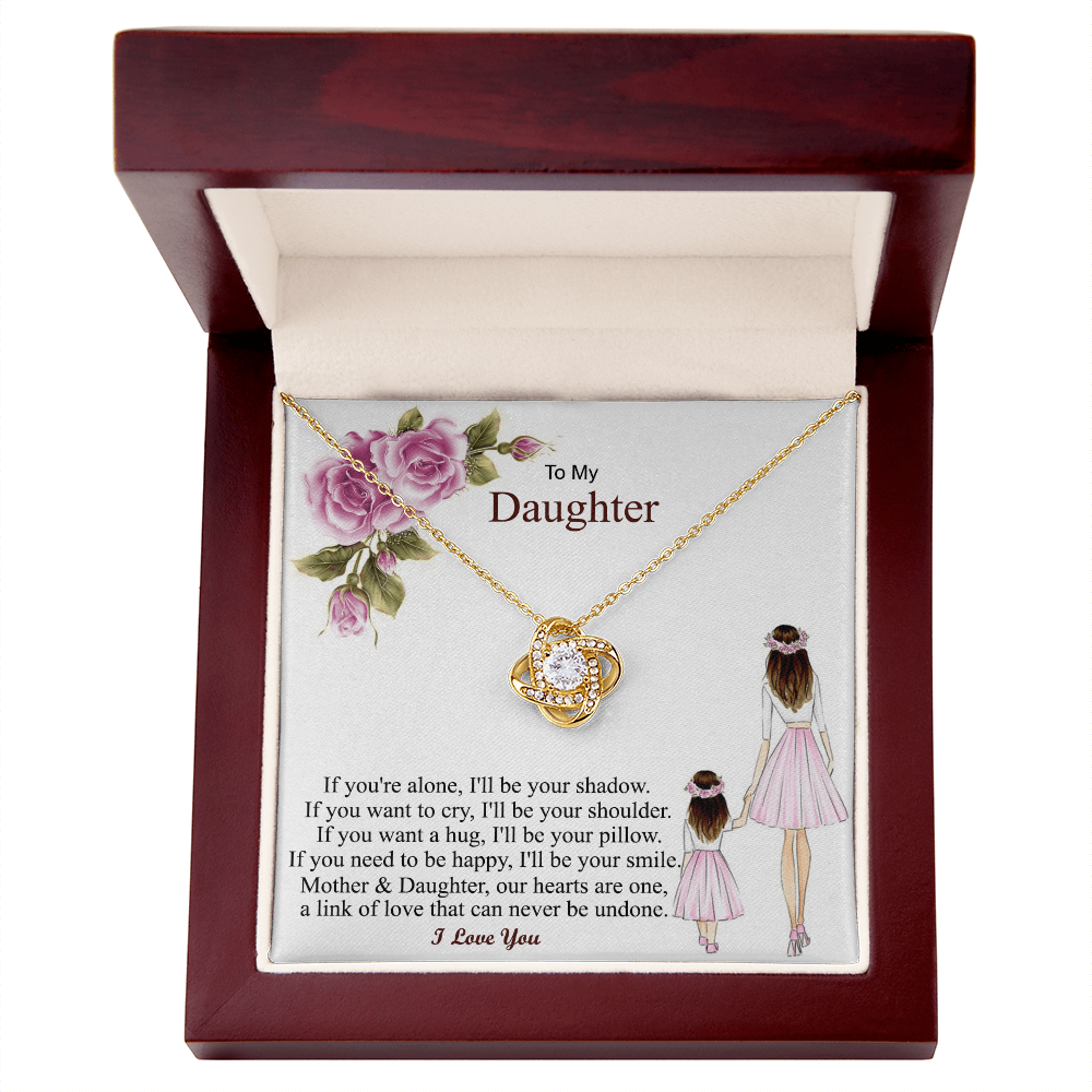 To My Daughter Love Knot Necklace – Gift From Mom Dad to Daughter – Birthday Christmas Gift for Daughter