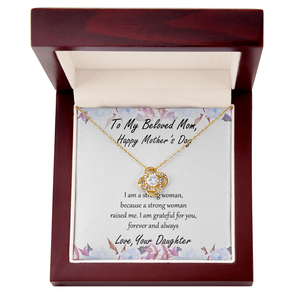 Mother's Day Necklace for Mom, Meaningful Gift for Mother from Daughter, Love Knot Necklace, Mom Jewelry Gift, To My Mom Necklace With Heartfelt Message