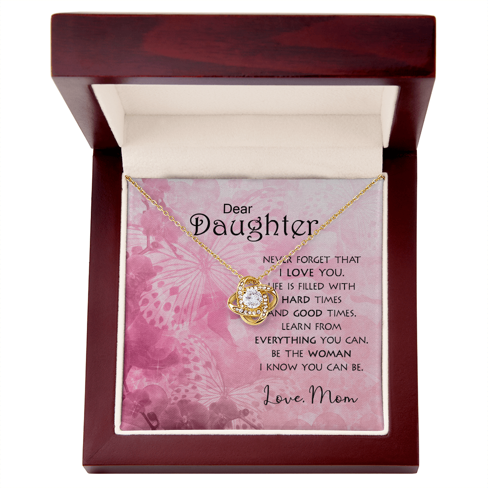To My Daughter Meaningful Message Card Jewelry Gift for Daughter's Birthday 2026 or Graduation, Thoughtful Gifts for Her from Mom, Elegant Necklaces with Sentimental Message