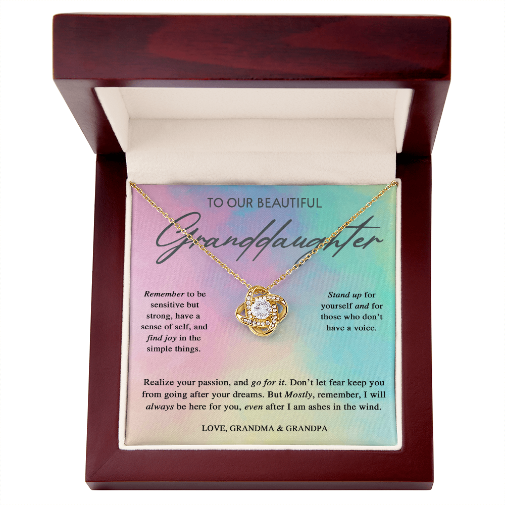 To My Beautiful Granddaughter, Love Grandma & Grandpa, Birthday Ideas, Pendant Jewelry Necklaces Gifts ideas for Daughter Teens Girls, Graduation Birthday Pendant Jewelry with Message Card and Gift Box