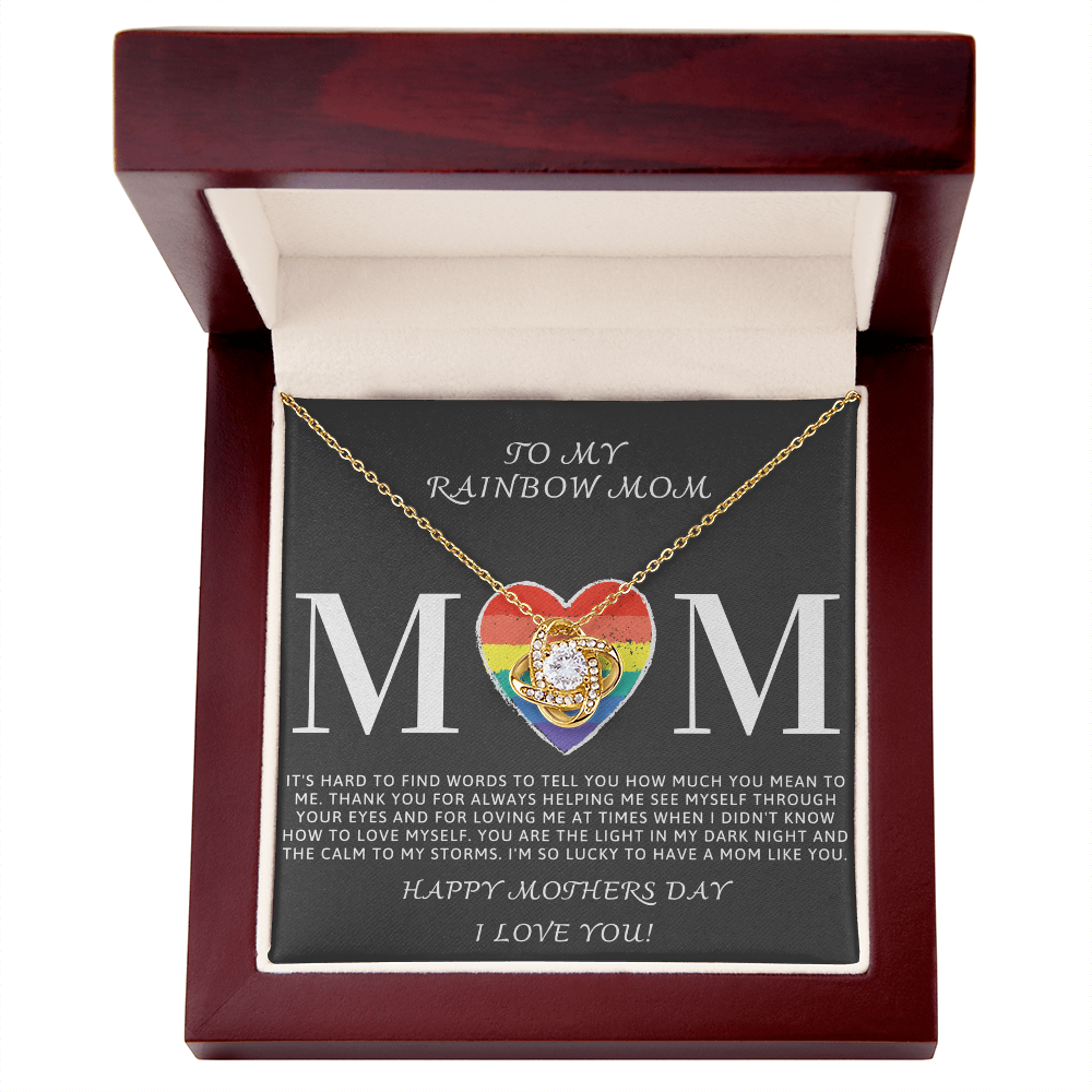 Happy Mother's Day Necklace – Best Gift for Mom, Elegant Jewelry for Mother, Keepsake Gift Idea for Mommy, Jewelry for Mom, Birthday Christmas Gifts With Heartfelt Message, To My Rainbow Mother