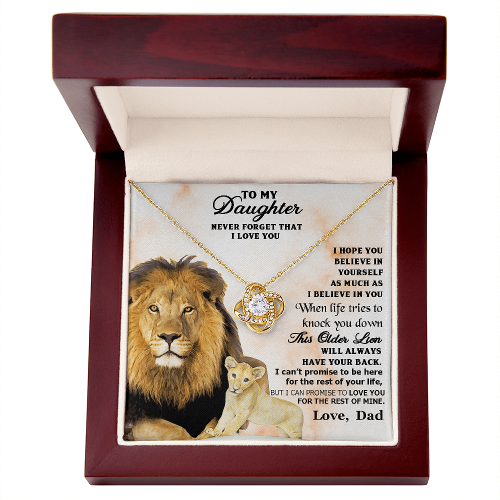 To My Daughter Necklace Gift from Mom, Beautiful Jewelry Box Birthday Graduation Christmas Gift for Daughter, Inspirational Message Card, Elegant Necklaces with Sentimental Message Never Forget That I Love You