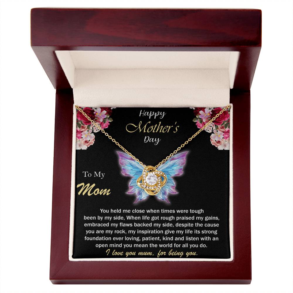 To My Loving Mom Necklace I Love You Mom Love Knot Necklace Gifts From Daughter Son Kids Mom's Birthday Gift Mother's Day Gift Jewelry with Message Card and Gift Box, Mother's Day Gift, Gifts for Women, Mom Birthday Gift Ideas