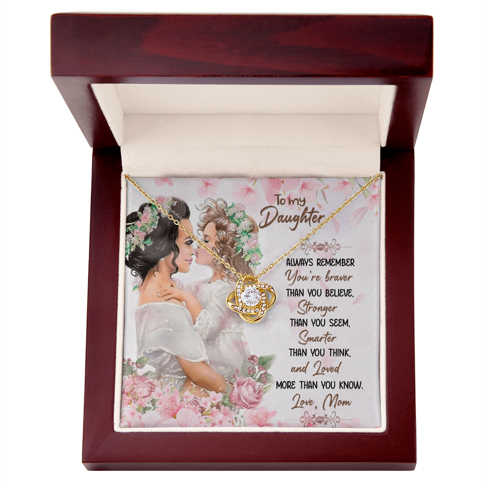 To My Daughter Meaningful Message Card Jewelry Box, Gift for Daughter's Birthday Graduation, Thoughtful for Her from Mom, Birthday Necklace