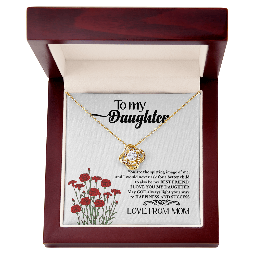 Daughter Necklace from Mom Mama Mother Valentines Birthday Gifts for Kids Girls Teen Tween Jewelry, Meaningful Message Card Jewelry Box, Gift for Daughter's Birthday Graduation 2026