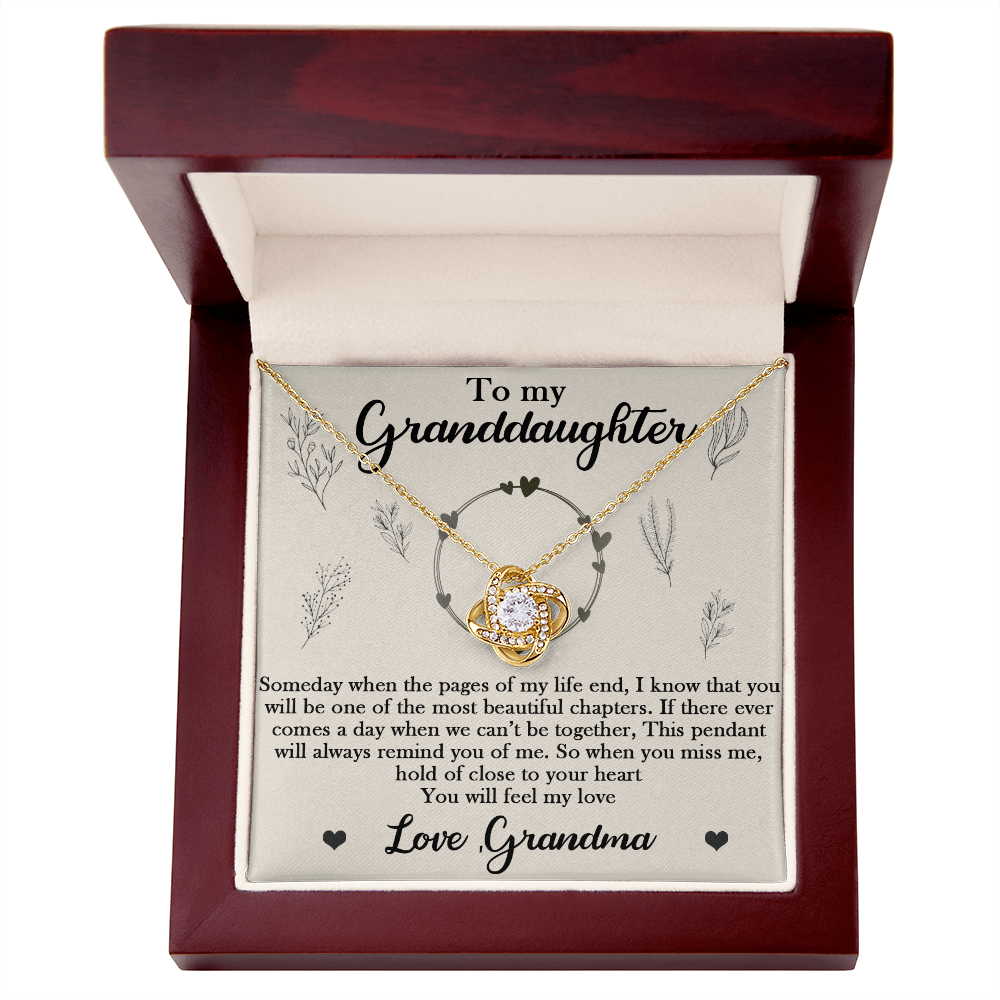 To My Granddaughter Necklace With Heartfelt Message & Elegant Box, Someday When The Pages of my life and, Love Grandma, Necklace for Daughter, Granddaughter, Mom, Mother-in-law Birthday Christmas Gifts Jewelry for Women