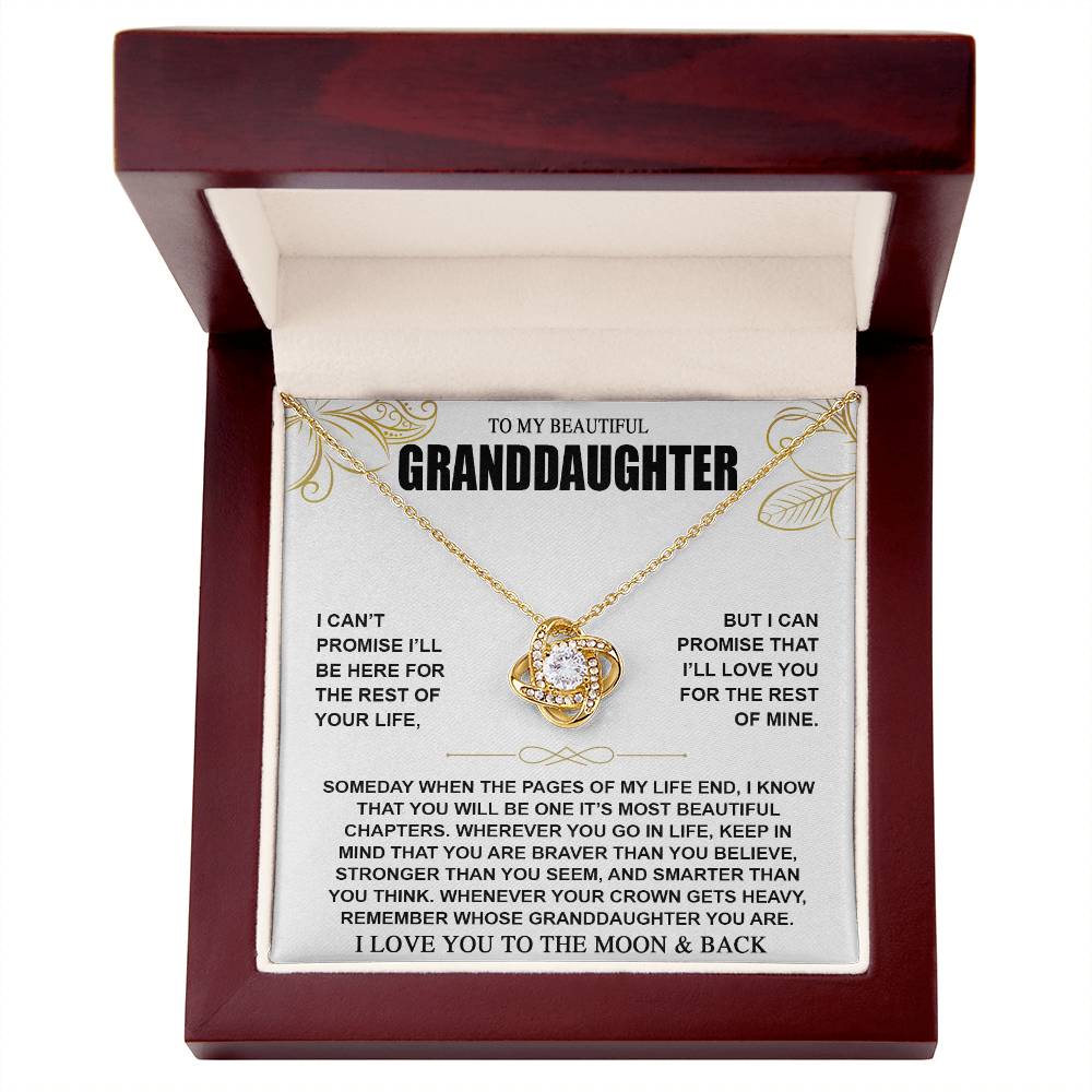 To My Beautiful Granddaughter, I Love You To The Moon & Back, Granddaughter Necklace Gifts From Grandma Grandmother or Grandpa Grandfather, To My Granddaughter Graduation Birthday Pendant Jewelry with Message Card and Gift Box