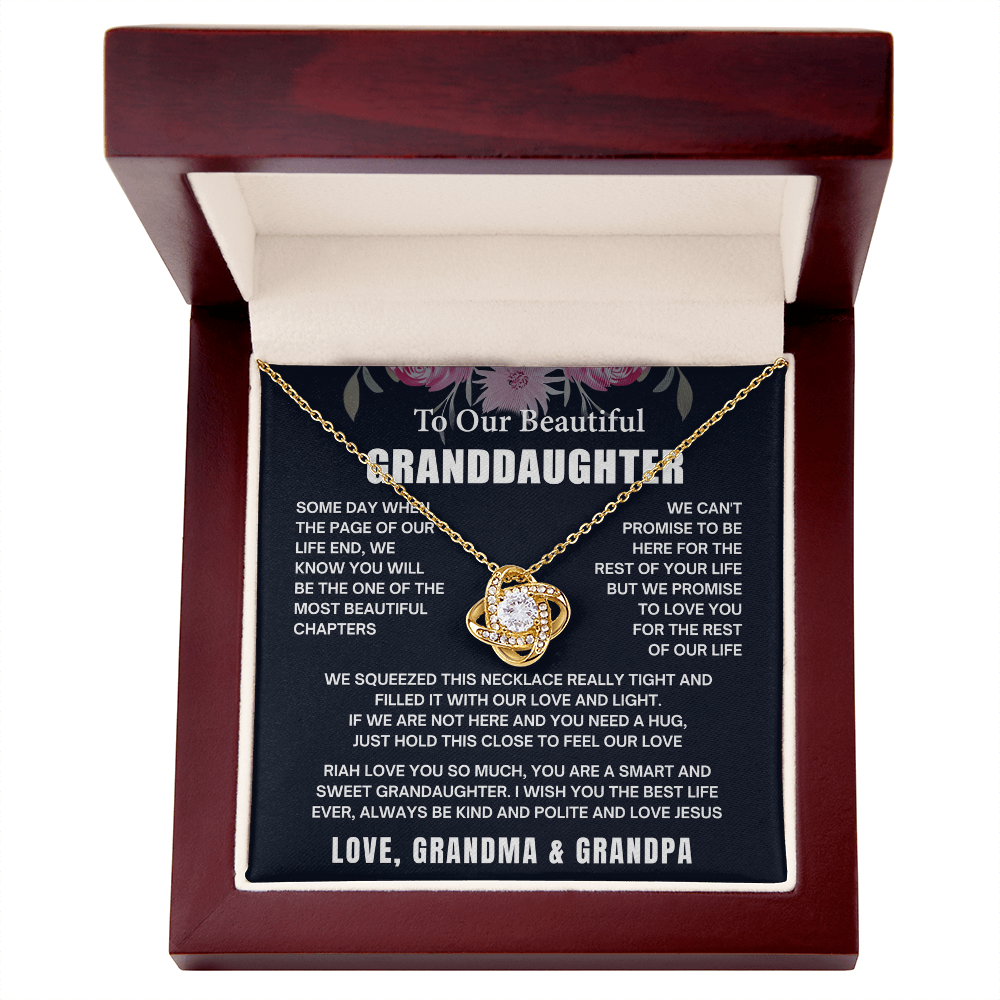 Granddaughter Necklace Gifts From Grandma Grandmother or Grandpa Grandfather To My Granddaughter Graduation Birthday Pendant Jewelry with Message Card and Gift Box, Inspirational Wedding Jewelry Keepsake Gift Ideas