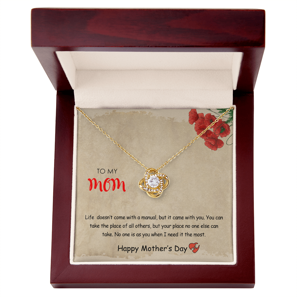 Happy Mother's Day Gift for Mom Necklace, Daughter to Mom Jewelry, Heart Necklace for Mother, Gift from Daughter or Son, Birthday Christmas Gifts With Heartfelt Message