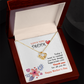 Love You Mom Necklace Gift from Son, Birthday Gift Card Necklace From Daughter, Floral Mothers Day Jewelry for Her Mommy Christmas 2026