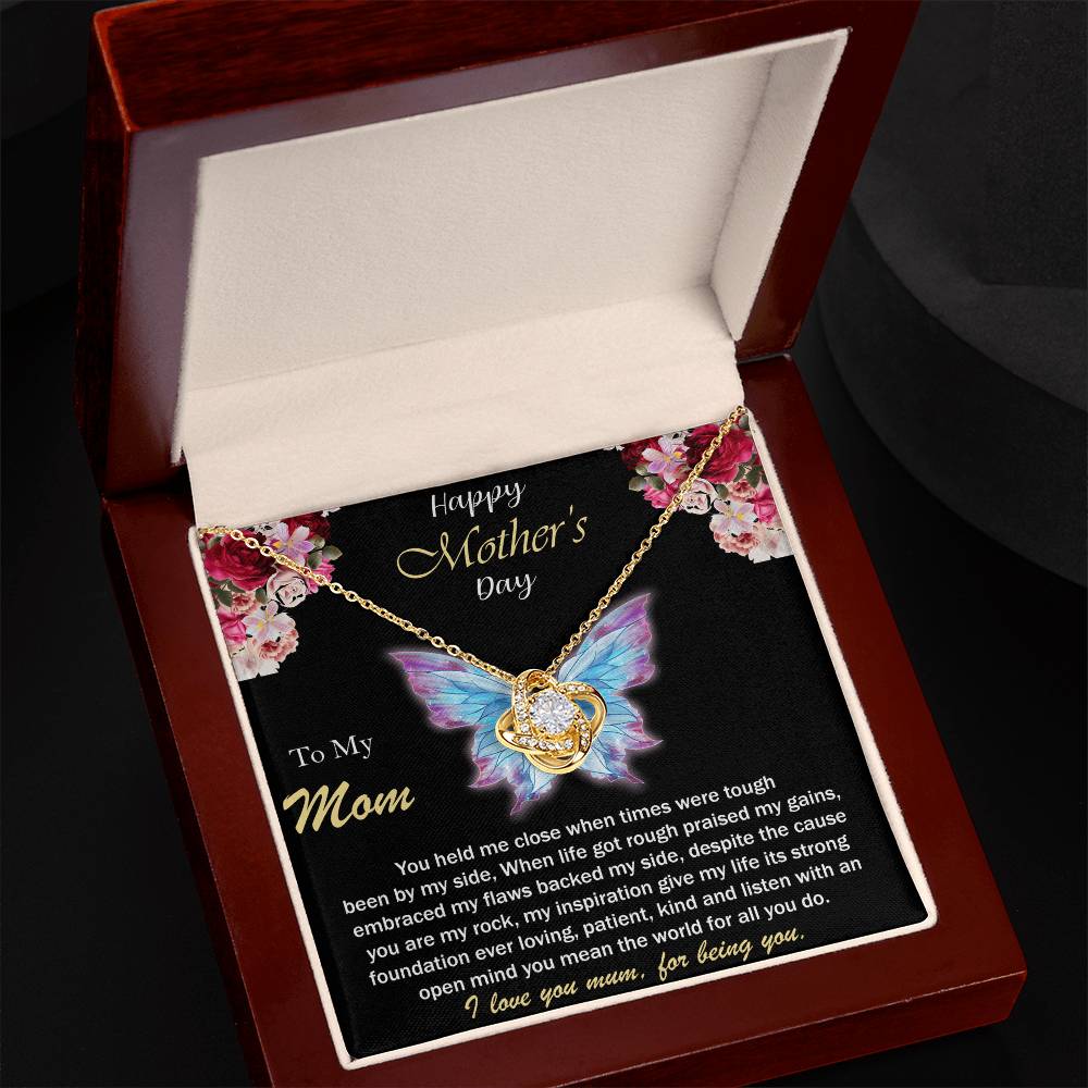 To My Loving Mom Necklace I Love You Mom Love Knot Necklace Gifts From Daughter Son Kids Mom's Birthday Gift Mother's Day Gift Jewelry with Message Card and Gift Box, Mother's Day Gift, Gifts for Women, Mom Birthday Gift Ideas