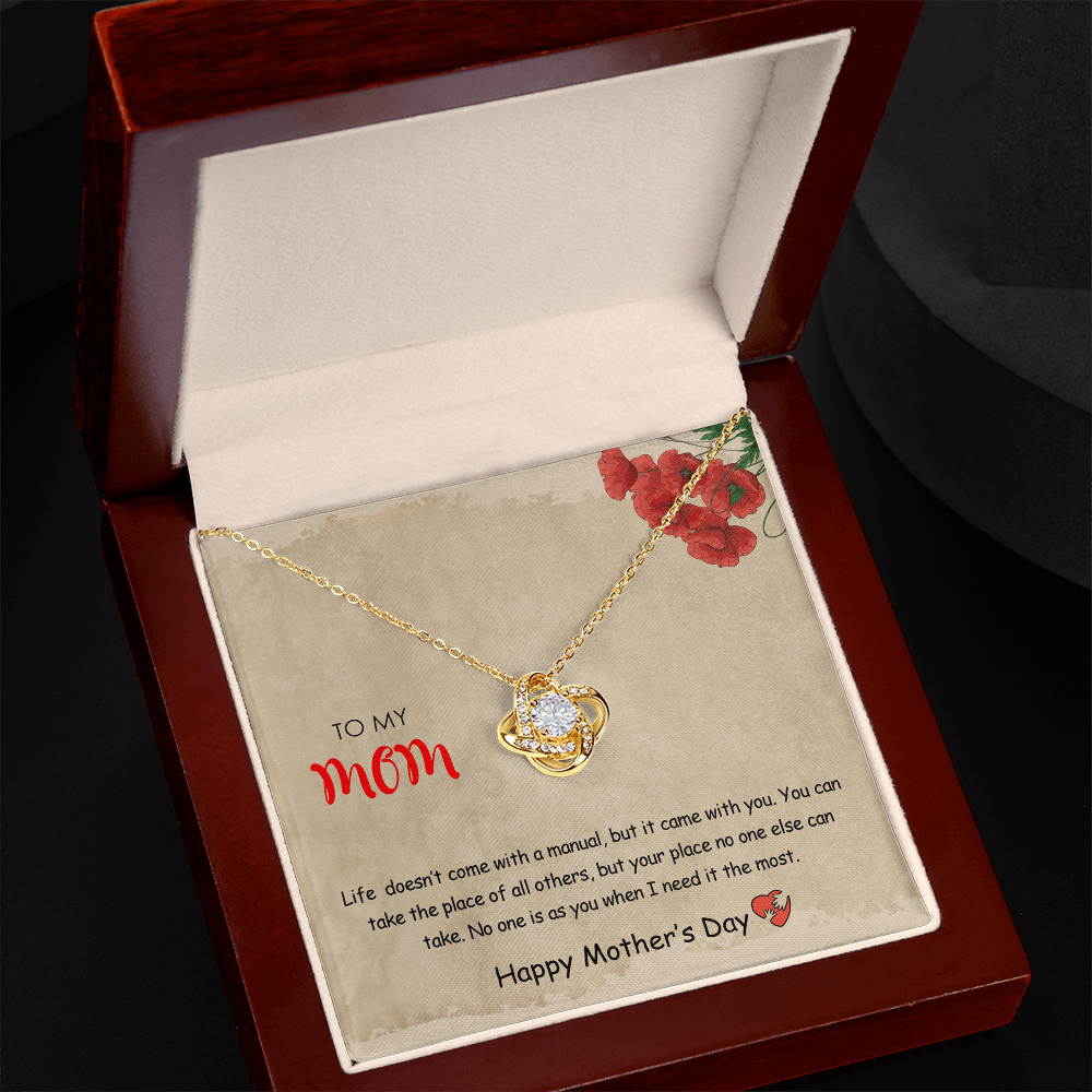 Happy Mother's Day Gift for Mom Necklace, Daughter to Mom Jewelry, Heart Necklace for Mother, Gift from Daughter or Son, Birthday Christmas Gifts With Heartfelt Message