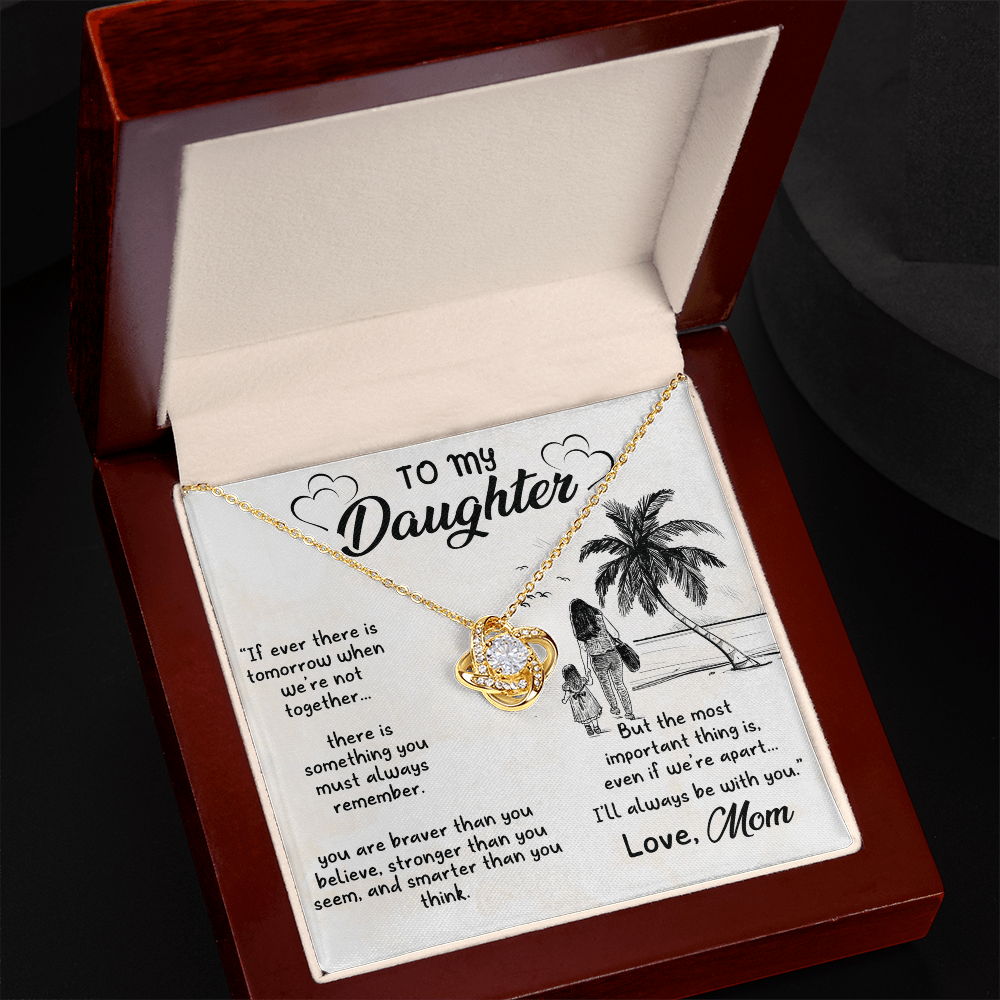 To My Daughter Alluring Beauty Necklace With Message Card, Gift From Mom, Birthday Christmas Gift for Daughter Jewelry