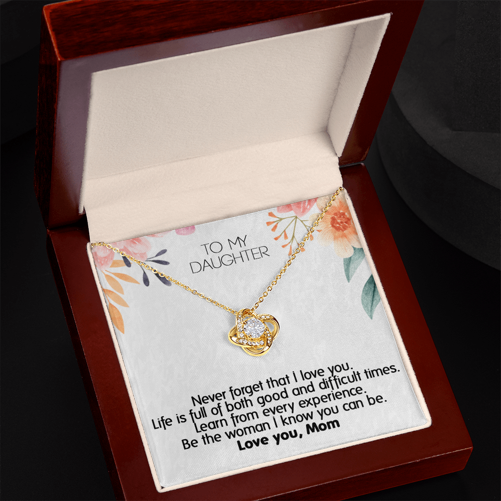 To My Daughter Meaningful Message Card Jewelry Box, Gift for Daughter's Birthday Graduation, Thoughtful for Her from Mom, Elegant Necklaces with Sentimental Message, Christmas Gift Ideas 2026