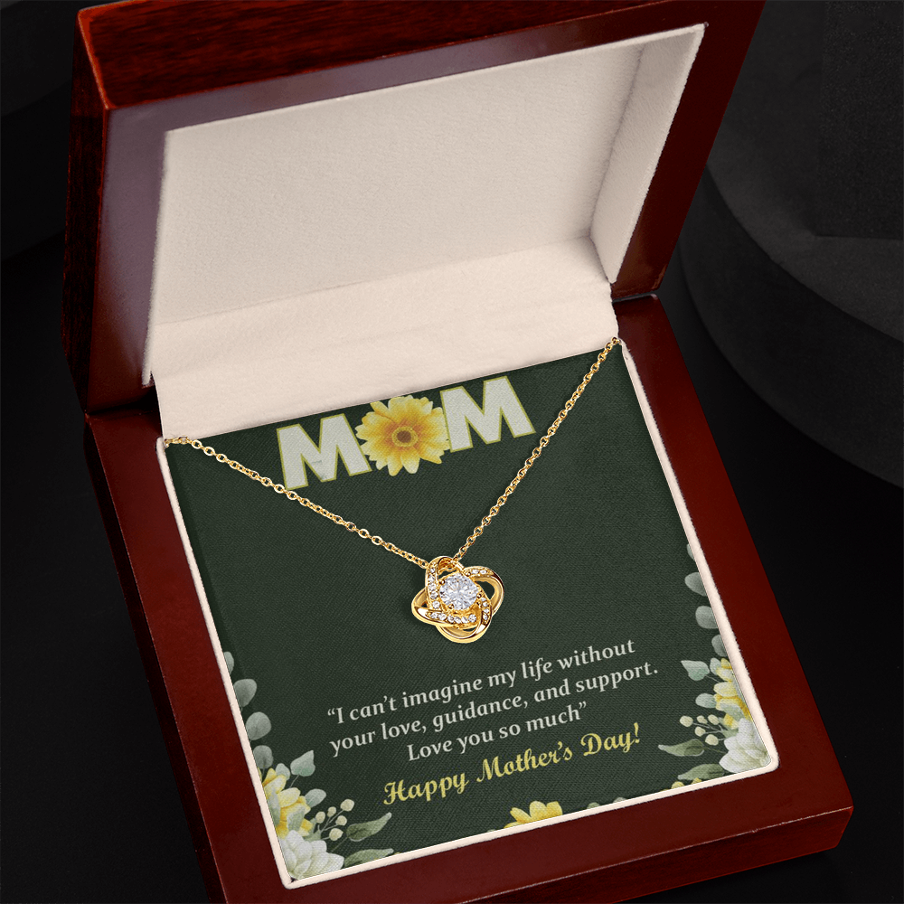 Mothers Day Necklace for Mom, Meaningful Gift for Mother from Daughter, Love Knot Necklace, Mom Jewelry Gift Happy Mother's Day 2026, To My Mom Necklace With Heartfelt Message