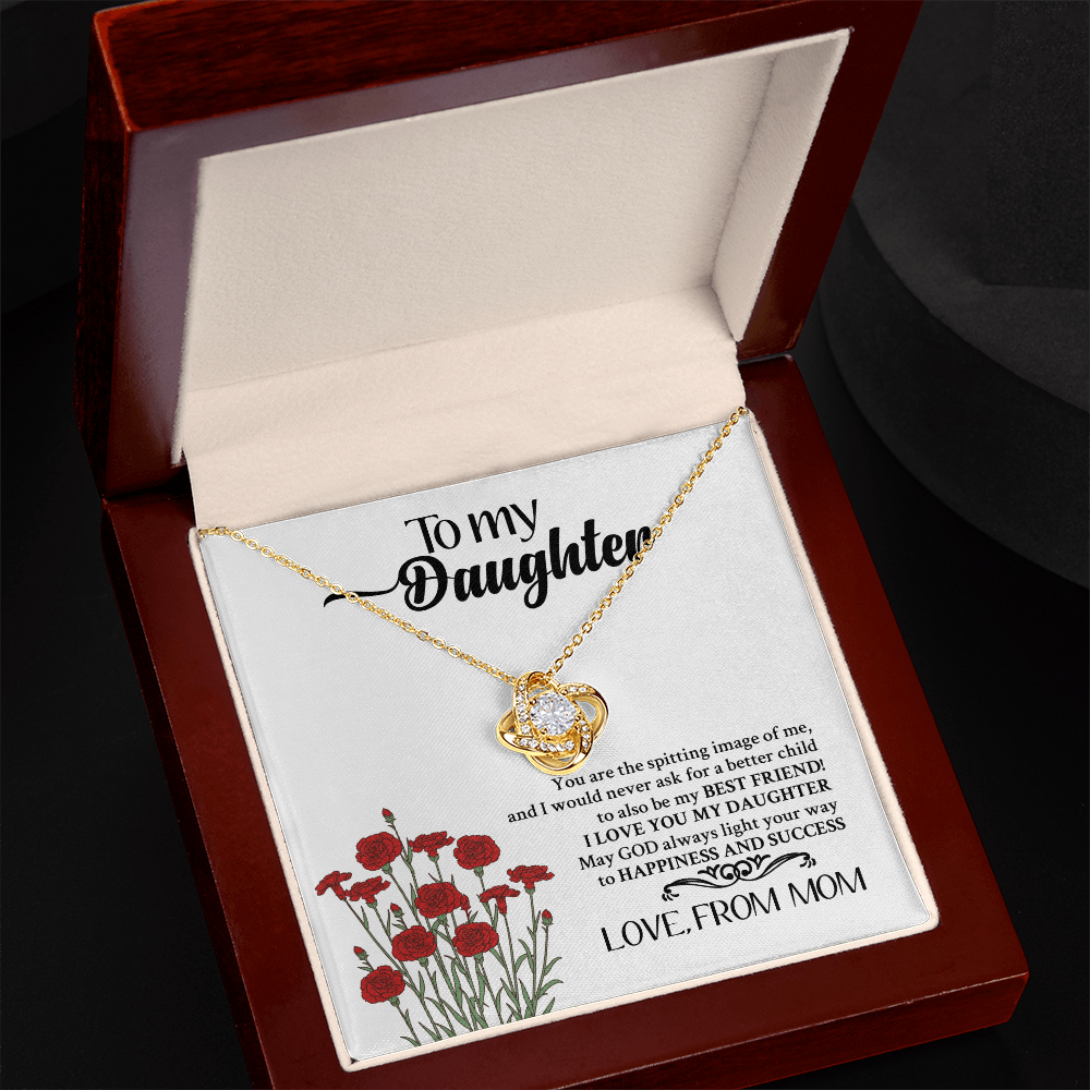 Daughter Necklace from Mom Mama Mother Valentines Birthday Gifts for Kids Girls Teen Tween Jewelry, Meaningful Message Card Jewelry Box, Gift for Daughter's Birthday Graduation 2026