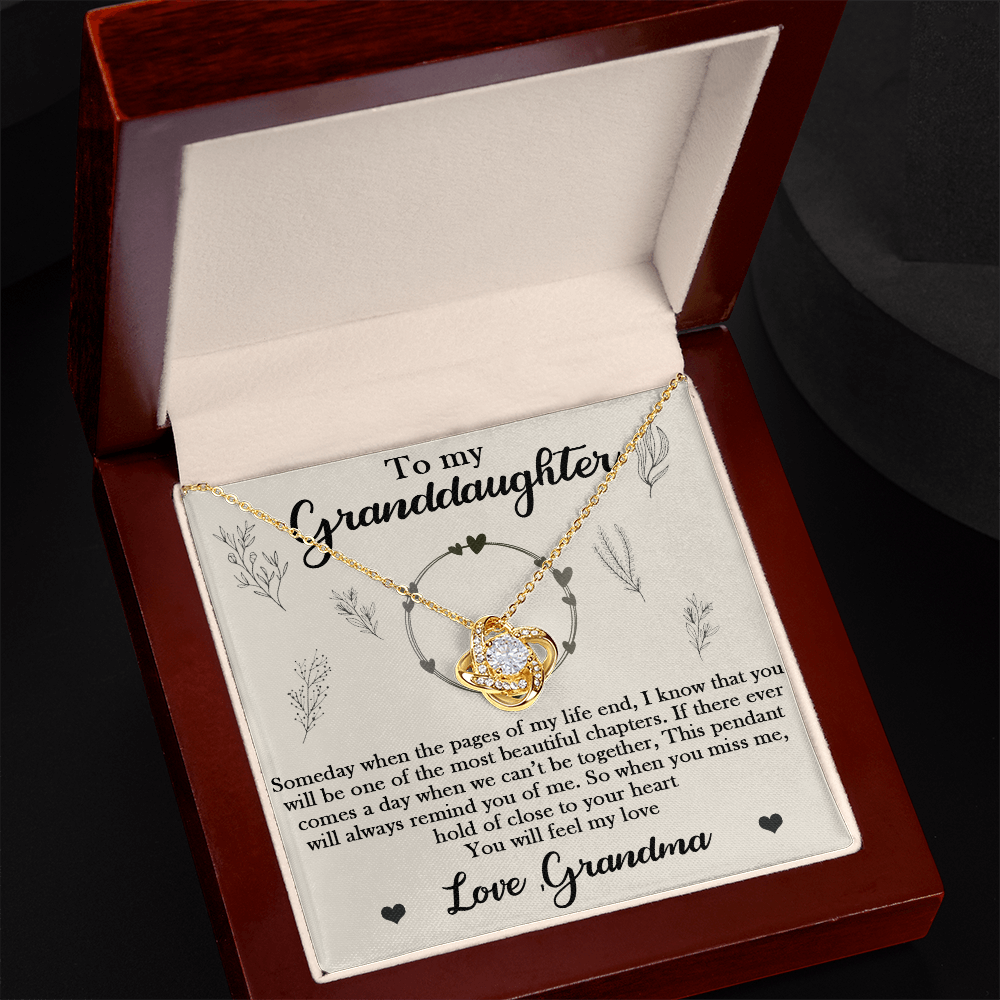 To My Granddaughter Necklace With Heartfelt Message & Elegant Box, Someday When The Pages of my life and, Love Grandma, Necklace for Daughter, Granddaughter, Mom, Mother-in-law Birthday Christmas Gifts Jewelry for Women