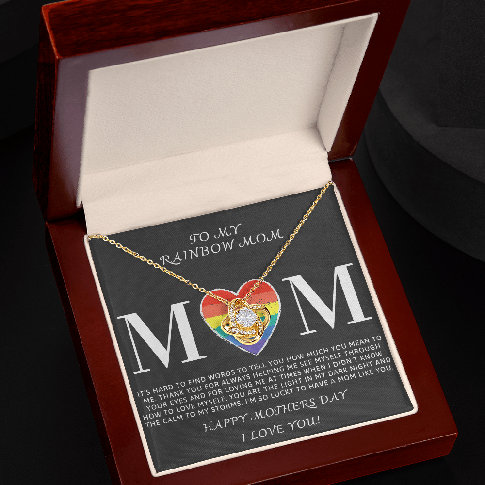 Happy Mother's Day Necklace – Best Gift for Mom, Elegant Jewelry for Mother, Keepsake Gift Idea for Mommy, Jewelry for Mom, Birthday Christmas Gifts With Heartfelt Message, To My Rainbow Mother